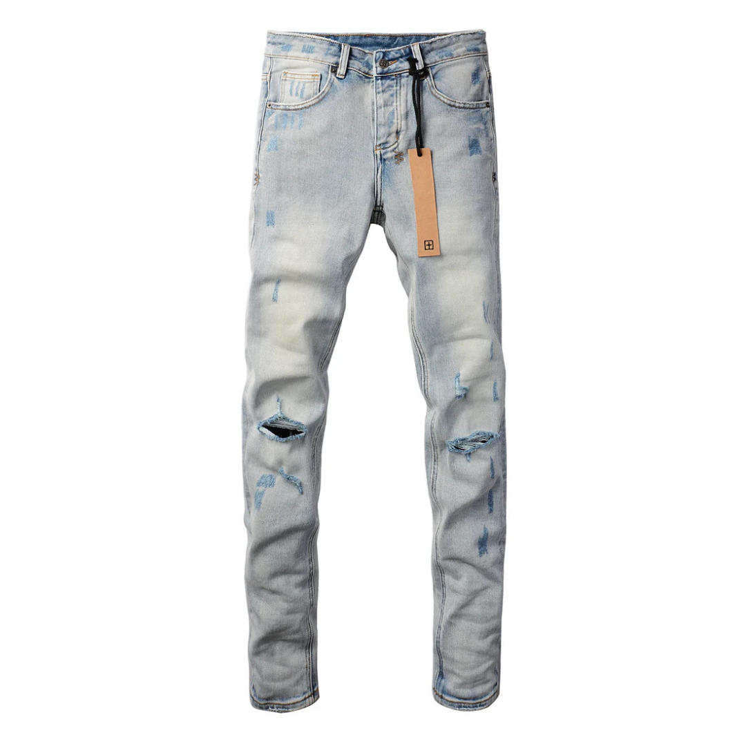 Distressed Light Blue Jeans