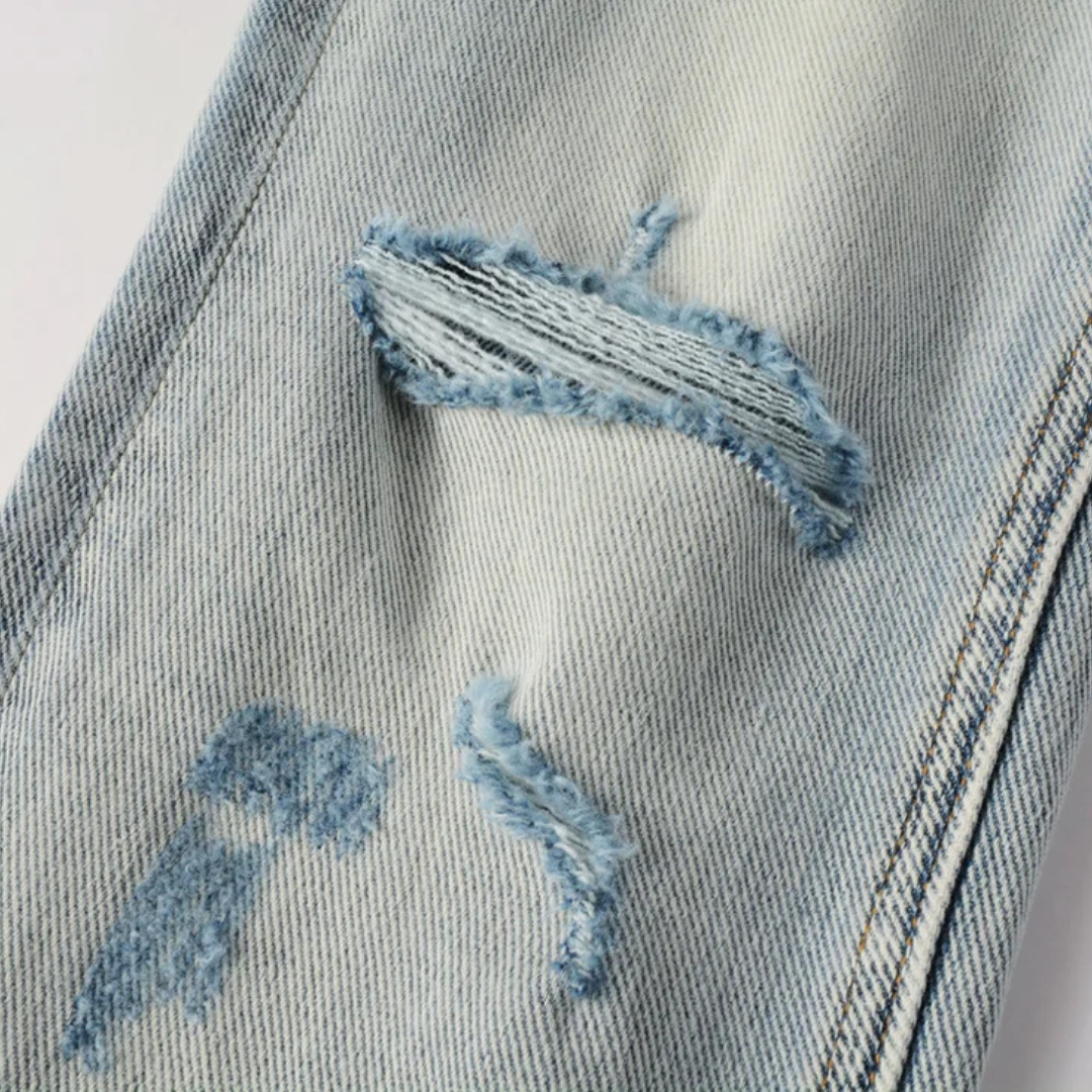 Distressed Light Blue Jeans